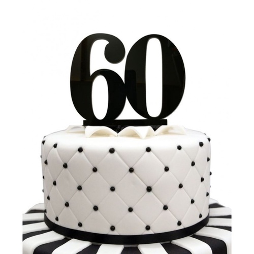 60 Black Acrylic Cake Topper