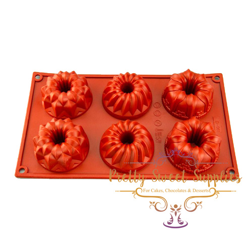 ASSORTED BUNDT 6 Cavity Silicone Mould