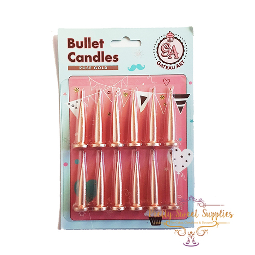 Bullet Candles - ROSE GOLD (pack of 12)