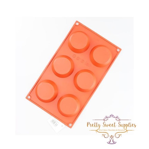 6 CAVITY - 70mm DISC Silicone Chocolate Mould 