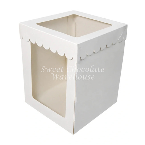 Display Cake Box Tall 2 Window 8x8x10 Inch