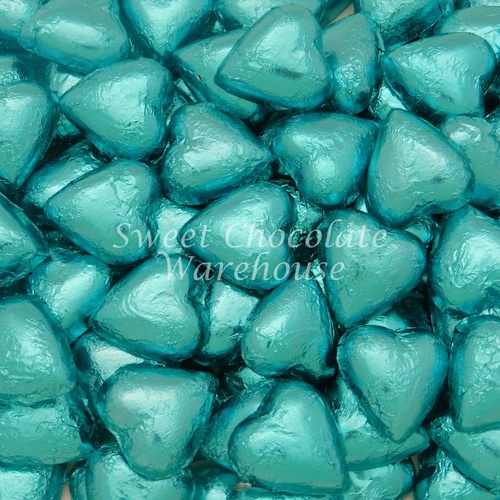 Milk Chocolate Hearts - Aqua 500g - 57 pieces - Made in Australia