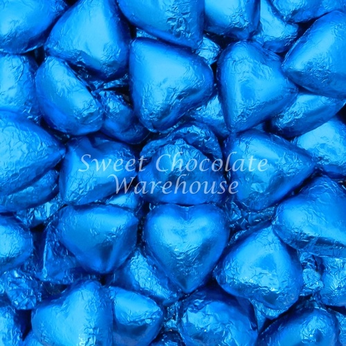Milk Chocolate Hearts - Blue 5kg – 575 pieces – Made in Australia
