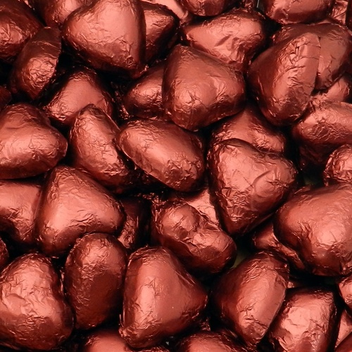 Milk Chocolate Hearts - Burgundy 1kg - 115 pieces - Made in Australia