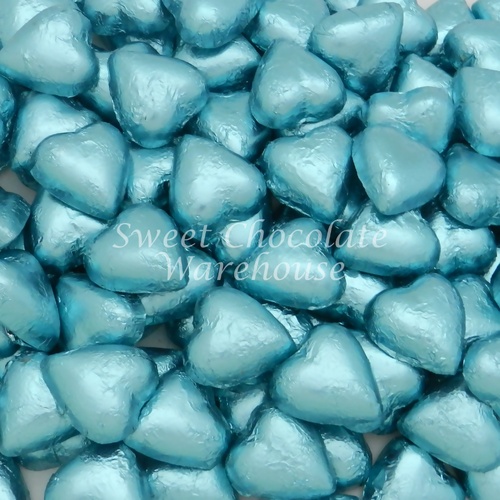 Milk Chocolate Hearts - Light Blue 5kg, 575 pieces, Made in Australia