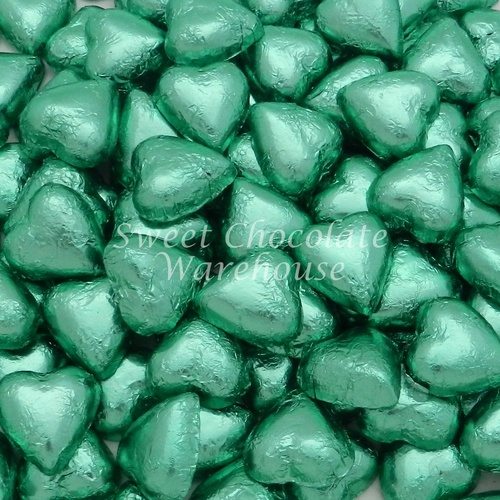 Milk Chocolate Hearts - Light Green 500g - 57 pieces - Made in Australia