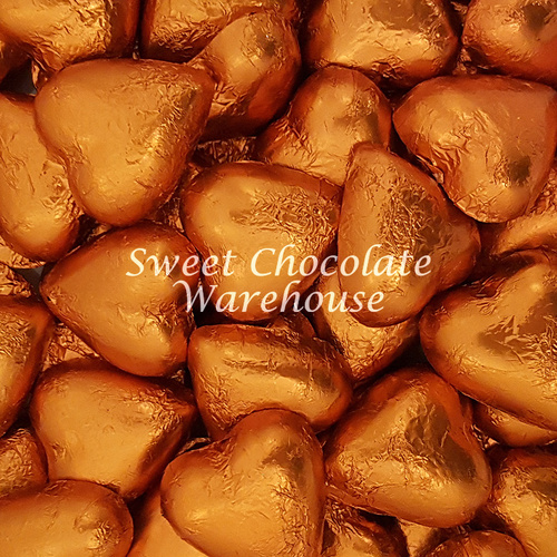 Milk Chocolate Hearts - Orange 5kg – 575 pieces – Made in Australia
