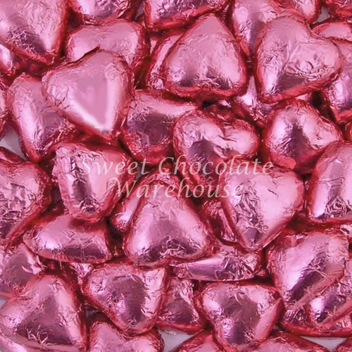 Milk Chocolate Hearts - Pink 1kg - 115 pieces - Made in Australia