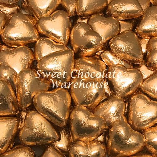 Milk Chocolate Hearts - Rose Gold 1kg - 115 pieces - Made in Australia