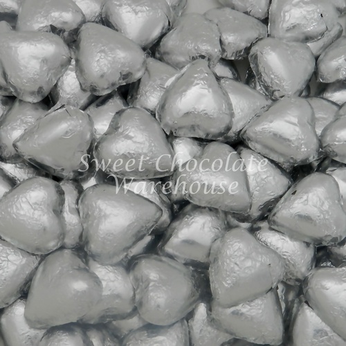 Milk Chocolate Hearts - Silver 1kg - 115 pieces - Made in Australia