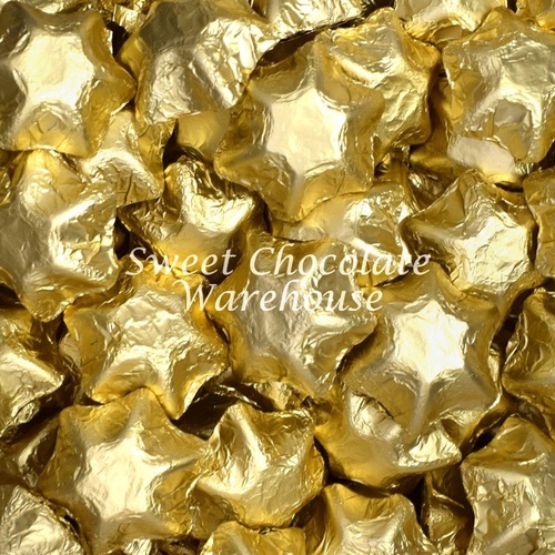 Milk Chocolate Stars - Gold 1kg, 115 pieces, Made in Australia