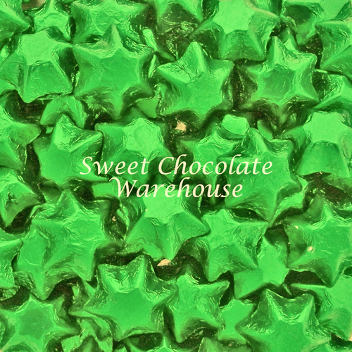 Milk Chocolate Stars - Green 1kg, 115 pieces, Made in Australia