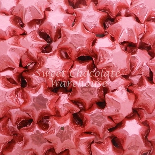 Milk Chocolate Stars - Pink 1kg - 115 pieces - Made in Australia