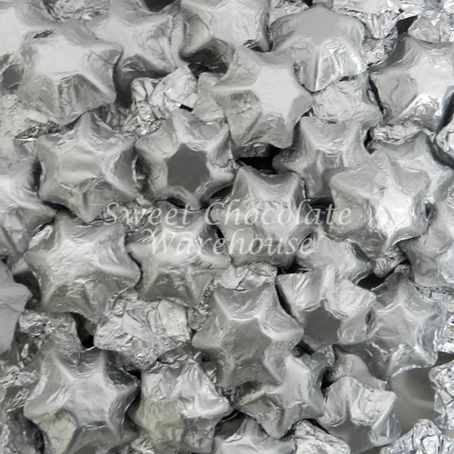 Milk Chocolate Stars - Silver 5kg – 575 pieces – Made in Australia