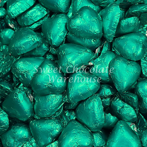 Milk Chocolate Hearts - Teal 500g - 57 pieces - Made in Australia