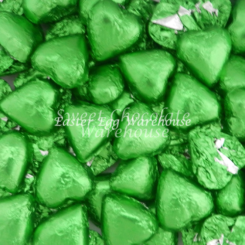 Milk Chocolate Hearts - Green 500g - 57pieces - Made in Australia