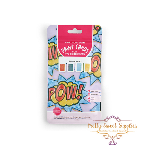 SUPER HERO - PAINT YOUR OWN Paint Cards for PYO Cookie Sets