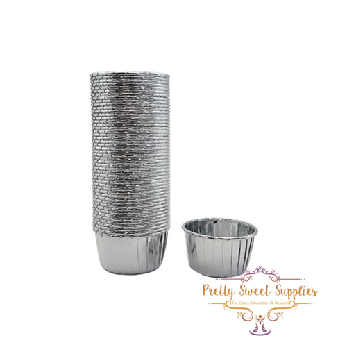SILVER Metallic Cupcake Liners - 50pc
