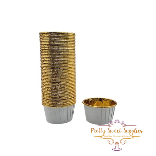 BRIGHT WHITE Metallic Cupcake Liners - 50pc