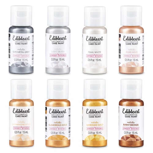 METALLIC 8 PACK - Edible Art Decorative Paint 15ml