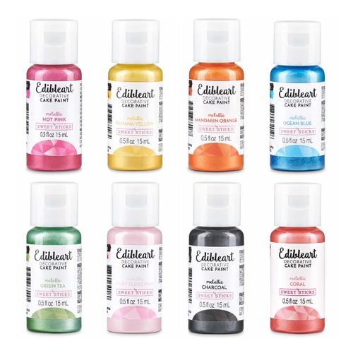 COLOUR METALLIC 8 PACK - Edible Art Decorative Paint 15ml
