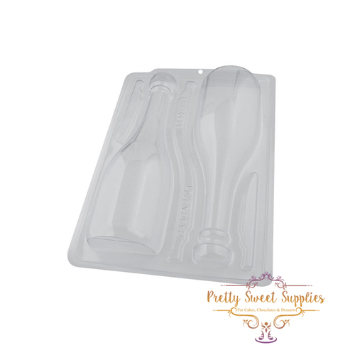 CHAMPAGNE BOTTLE Chocolate Mould - 3 Piece