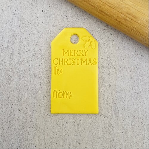 MERRY CHRISTMAS GIFT TAG Embosser & Cutter Set