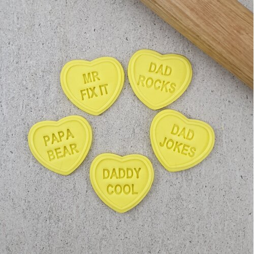CANDY HEART DAD ROCKS Cutter & Embosser Set