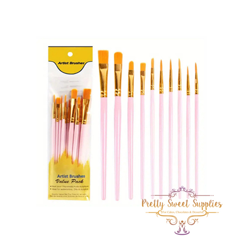 Professional Paintbrush Set (10pc) - Light Pink