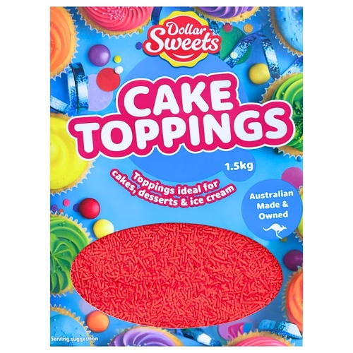 Dollar Sweets Cake Sprinkles - Red 1.5kg
