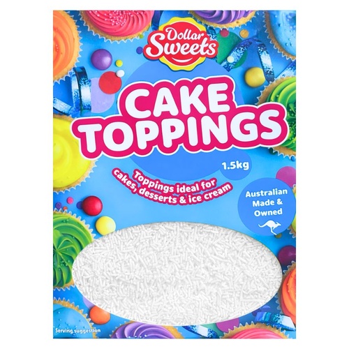 Dollar Sweets Cake Sprinkles - White 1.5kg