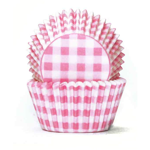 PASTEL PINK GINGHAM Baking Cups 408 (100pc)
