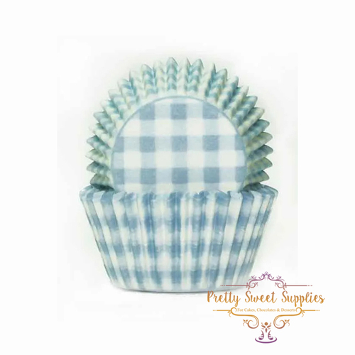 PASTEL BLUE GINGHAM Baking Cups 408 (100pc)