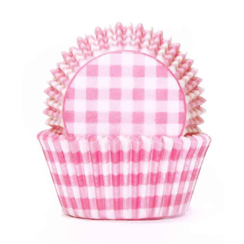 PASTEL PINK GINGHAM Baking Cups 700 (100pc)