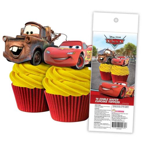 DISNEY CARS Edible Wafer Cupcake Toppers - 16 piece pack