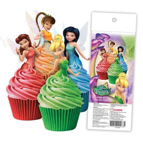 DISNEY FAIRIES Edible Wafer Cupcake Toppers - 16 piece pack