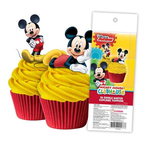 MICKEY MOUSE Edible Wafer Cupcake Toppers - 16 piece pack
