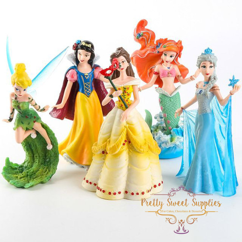 DISNEY PRINCESS LARGE 13-15cm Plastic Figurines - 5 Piece Set