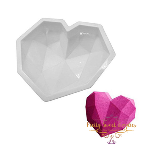 LARGE 3D GEO HEART - Silicone Mould