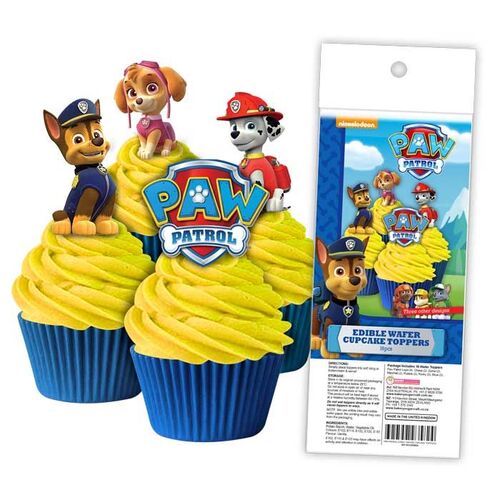 PAW PATROL Edible Wafer Cupcake Toppers - 16 piece pack