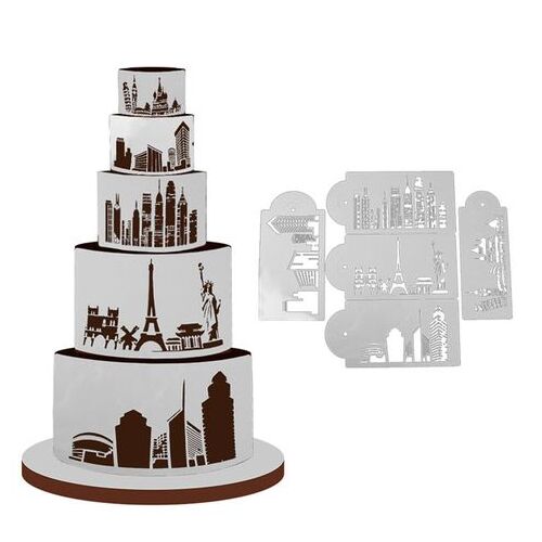 CITY SKYLINE Stencil Set - 5 Pieces