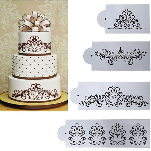 ROYAL SCROLL Stencil Set - 4 Pieces
