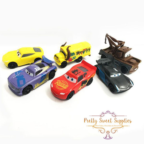 DISNEY CARS Plastic Figurines -  6 Piece Set