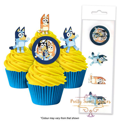 BLUEY Edible Wafer Cupcake Toppers - 16 piece pack