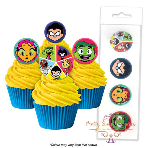 TEEN TITANS GO! Edible Wafer Cupcake Toppers - 16 piece pack