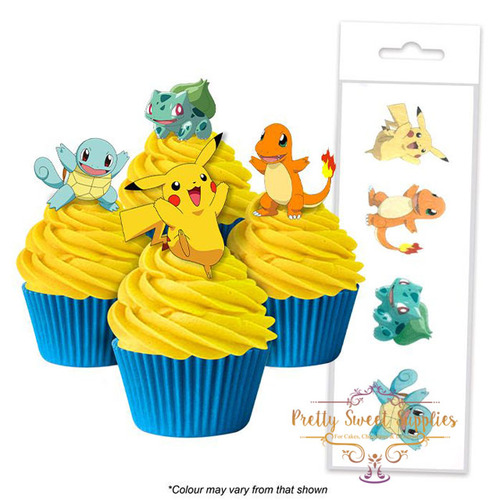 POKEMON Edible Wafer Cupcake Toppers - 16 piece pack