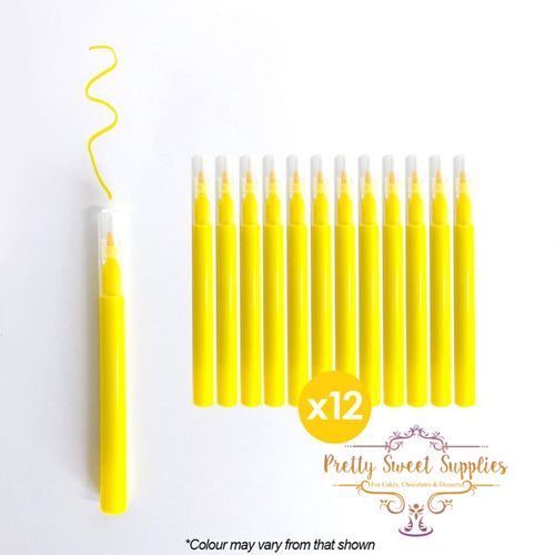 YELLOW Mini Edible Ink Markers (12 PACK)