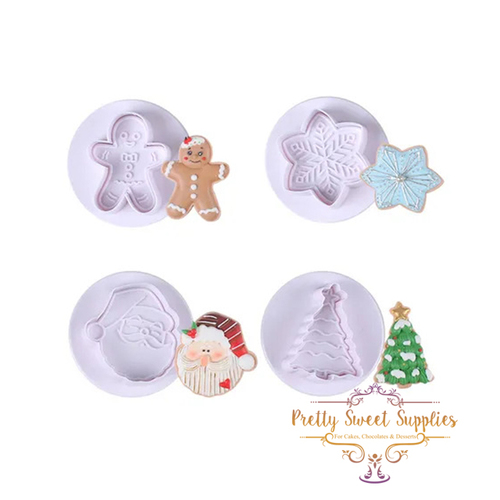 CHRISTMAS WHITE Plunger Cutters (Set of 4)