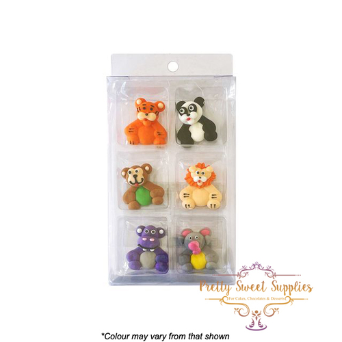 LARGE SAFARI ANIMAL  Sugar Decorations - 6 Piece Pack