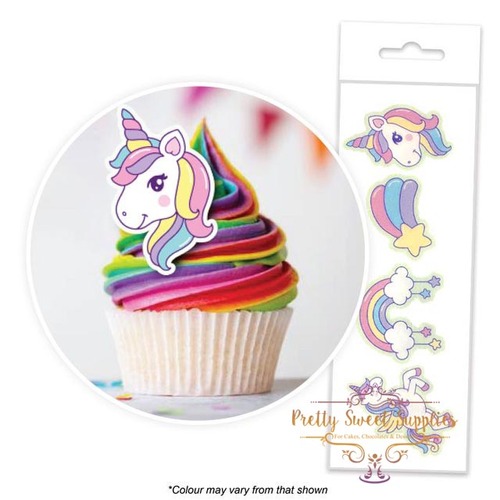 UNICORN Edible Wafer Cupcake Toppers - 16 piece pack
